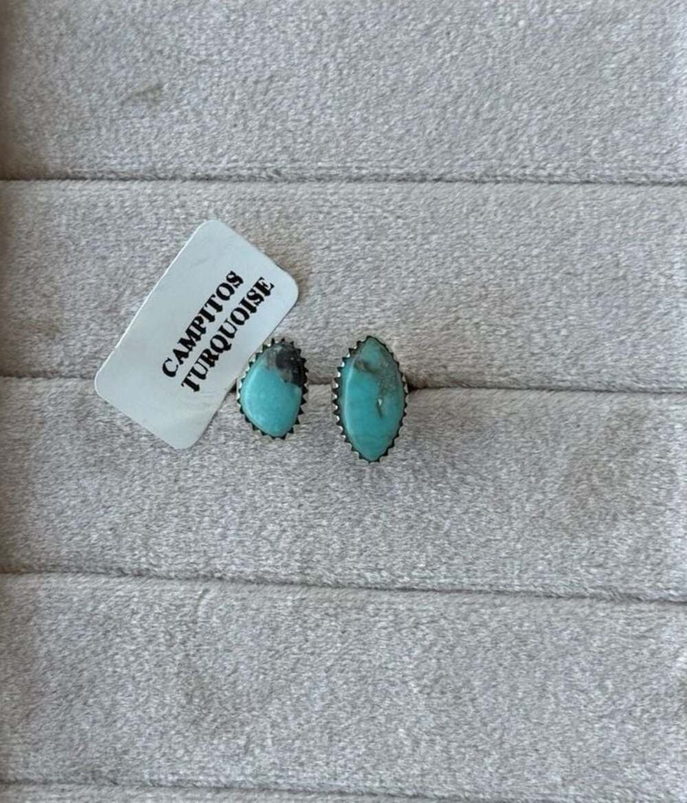 Southwest Campitos Turquoise 925 Sterling Silver Floater Ring